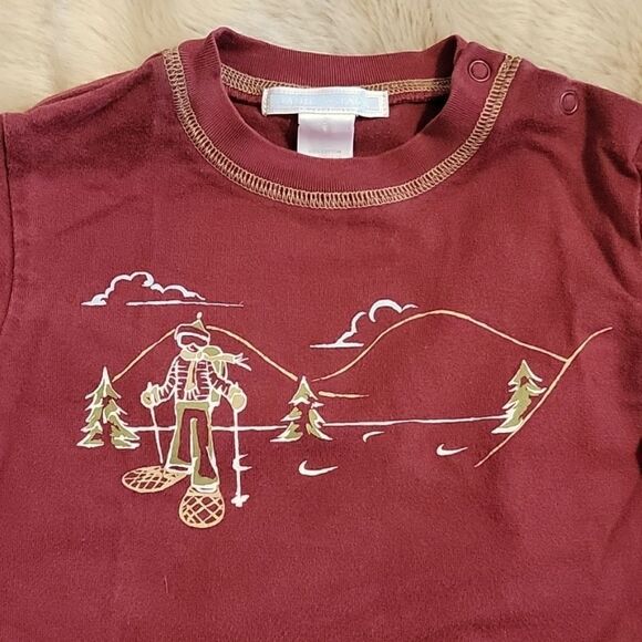 Janie AND JACK MAROON WINTER SNOWSHOE LONG-SLEEVE T-SHIRT, SIZE 12-18 MONTHS - Picture 6 of 6
